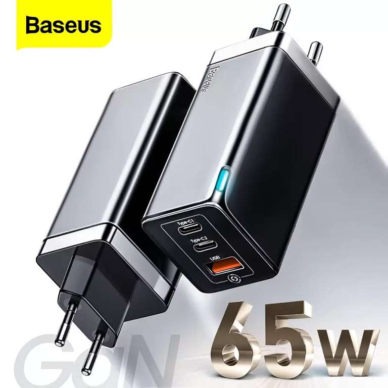 Baseus-cargador USB tipo C GaN, dispositivo de carga rápida de 65W (El 28 De OCTUBRE)