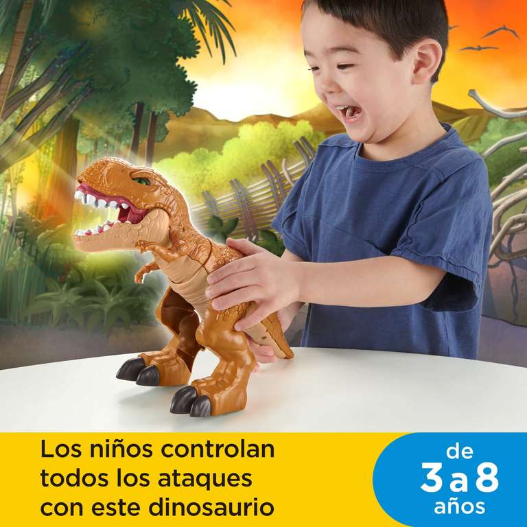 IMAGINEXT Fisher-Price Jurassic World T-Rex, Dinosaurio de Juguete con Movimientos, Regalo para niños