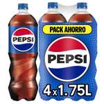 Pack 4 Botellas Pepsi regular Refresco de cola, 1.75 litros, 7 litros en total