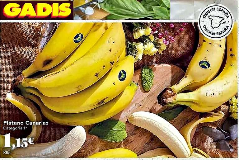 Plátano de Canarias a 1,15€ Kg