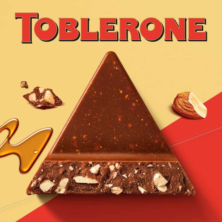 3 TOBLERONE (100g cada uno) Chocolate con Leche Suizo con Nougat de Miel y Almendras (Cuentas Prime)