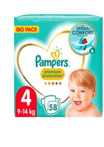 Pampers Pañales para bebé, talla 4 (9-14 kg), protección prémium, 58 unidades