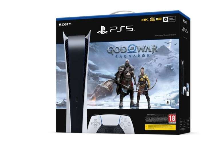 Consola PS5 Edición Digital (825 GB) + Juego PS5 God Of War Ragnarök (Formato Digital)