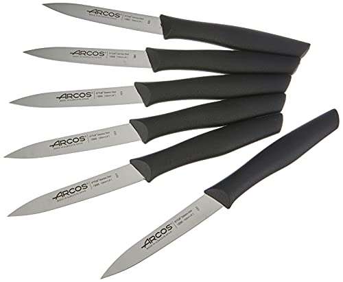 Arcos Serie Nova -Cuchillos para pelar, Hoja de Acero Inoxidable NITRUM de 100 mm, Mango de Polipropileno.