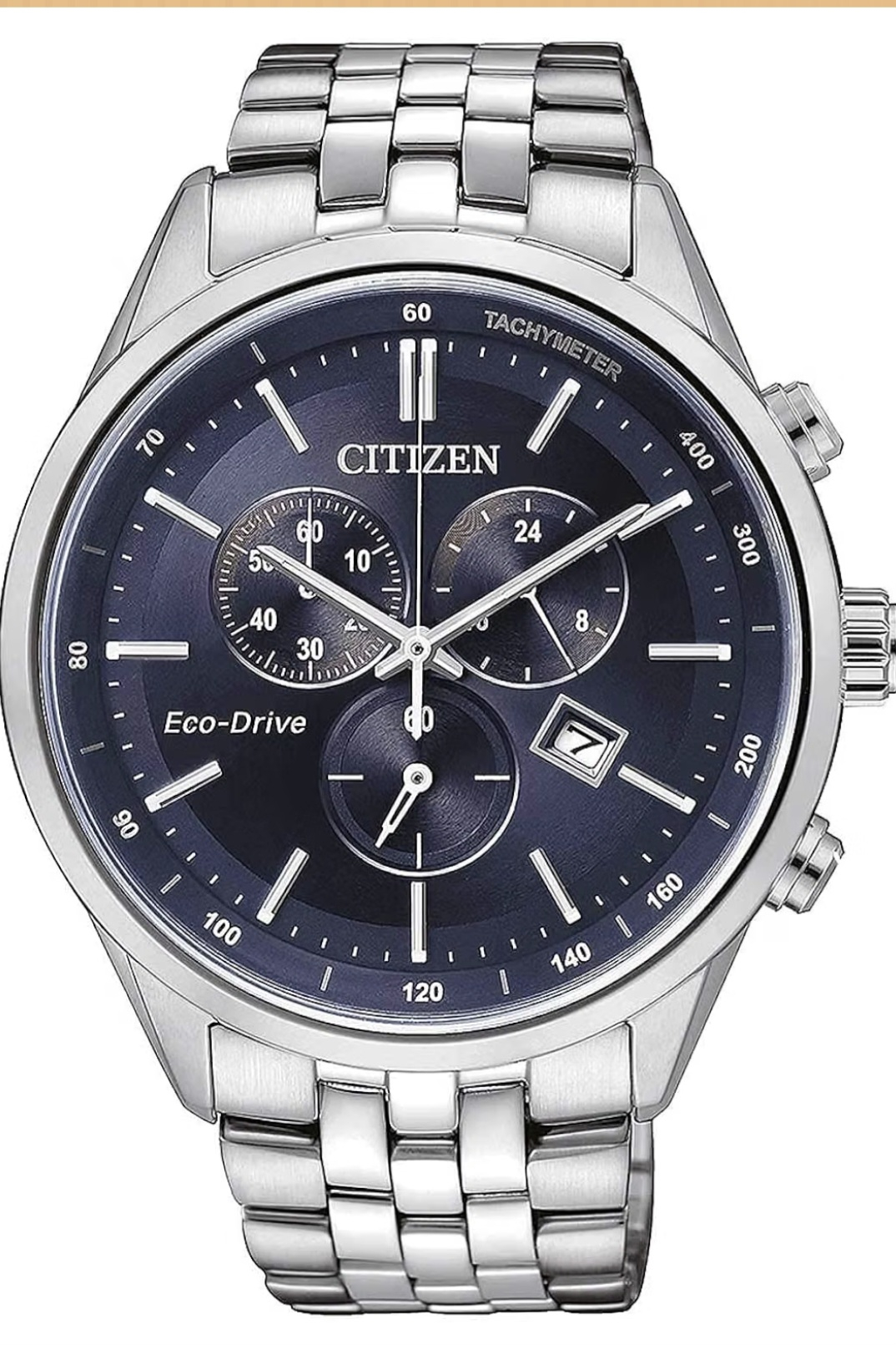 Citizen Reloj cronógrafo Eco-Drive para Hombre con Correa de Acero Inoxidable