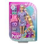 Barbie Totally Hair Pelo extralargo Estrella Muñeca con vestido y accesorios de estrellas para el pelo, juguete +3 años (Mattel HCM88)