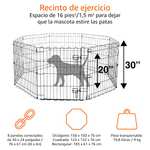 Amazon Basics - Parque de metal plegable para perros y mascotas de 76 cm, con puerta