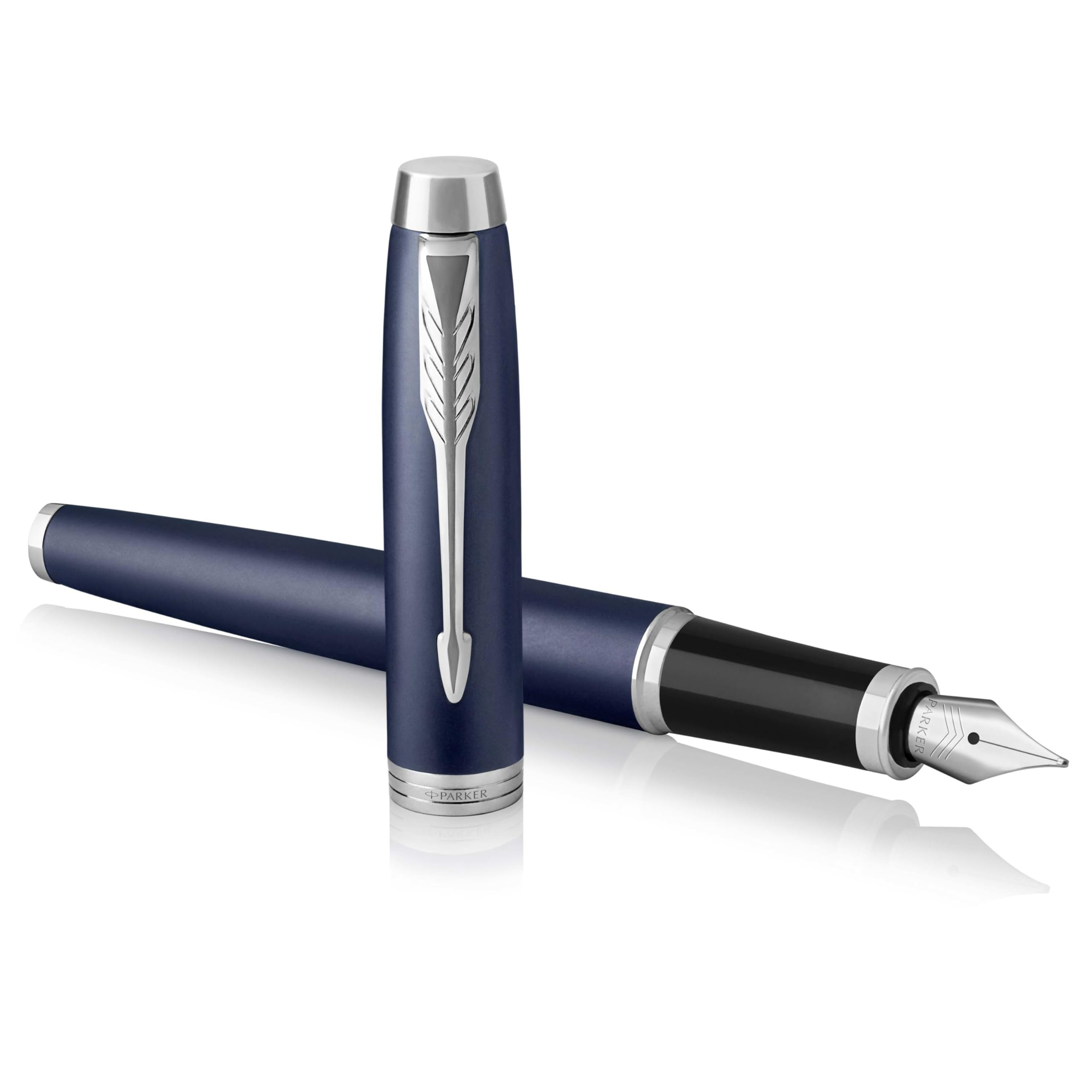 Parker IM Pluma estilográfica | Azul mate | Plumín fino con recambio de tinta azul | Caja de regalo