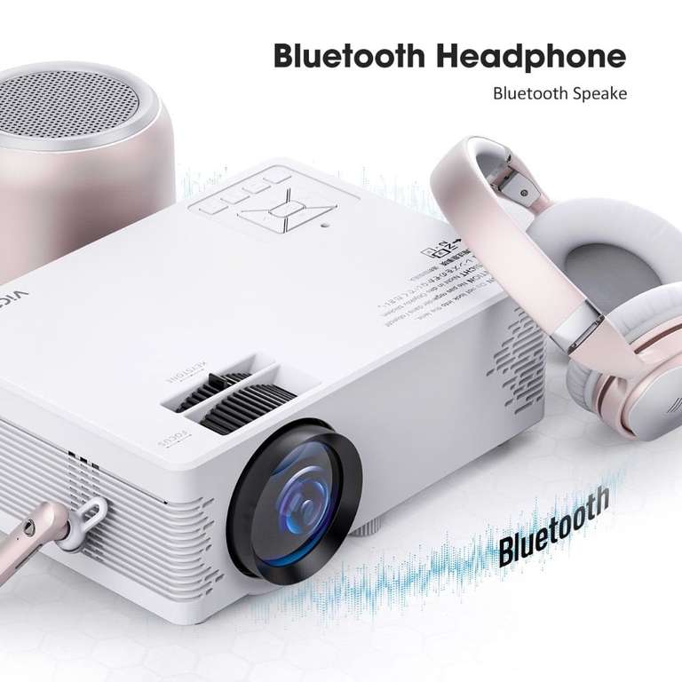 Proyector WiFi Bluetooth y espejo de pantalla, proyector inalámbrico 3800 Lux Bluetooth con trípode, compatible con 1080P, sonido HiFi.