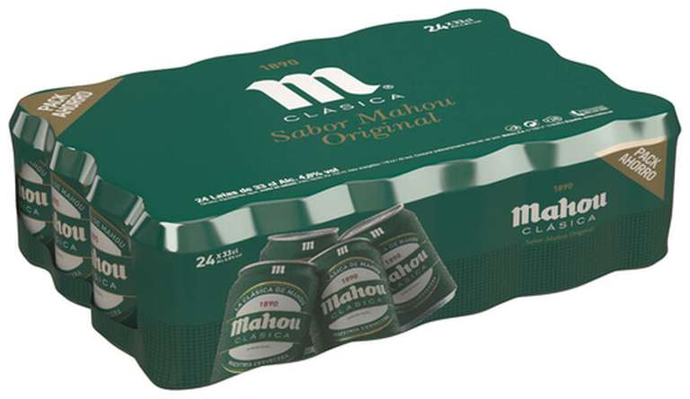 Cerveza Mahou Clásica - Pack de 24 latas de 33 cl