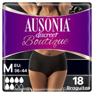 Ausonia Discreet Boutique Pants Compresas Incontinencia Mujer, 18 Unidades, Braguitas para Pérdidas de Orina - Talla M, Negro