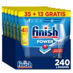 Finish Powerball Power All in 1 240 Pastillas para Lavavajillas, Formato 5x48, Aroma Limón, Limpieza y Brillo Diario, Alto Poder de Limpieza