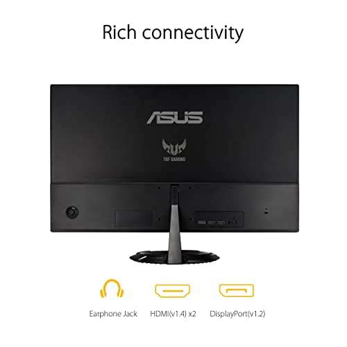 Monitor ASUS TUF Gaming VG27AQ HDR, WQHD de 27" (2560 x 1440), IPS, 155 Hz*, ELMB adaptativa, compatible con G-SYNC, 1 ms (MPRT), HDR10