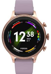 Fossil Connected Smartwatch Gen 6 para mujer con tecnología Wear OS de Google, frecuencia cardíaca, NFC y notificaciones smartwatch FTW6077