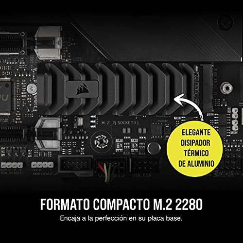 Corsair MP600 PRO XT 2TB Gen4 PCIe x4 NVMe M.2 (Lectura Secuencial de 7.100 MB/s Escritura 6.800 MB/s, Disipador Térmico Aluminio)