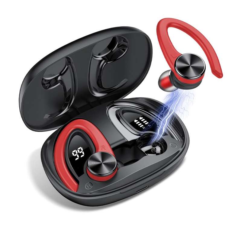 Auriculares Inalámbricos Deportivos, Bluetooth 5.3 con Pantalla LED y micrófono, Sonido Premium, 45H de Reproducción, ipx7