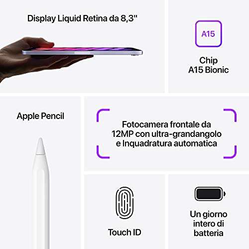 Apple 2021 iPad Mini (de 8,3 Pulgadas con Wi-Fi, 64 GB) - Gris Espacial (6.ª generación)