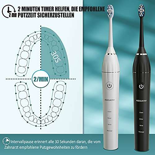 4 cabezales de cepillo cepillo de dientes eléctrico sónico para adultos 40000 VPM 5 modos panel LED temporizador de 2 minutos Cepillo de dientes eléctrico recargable para hombres y mujeres 