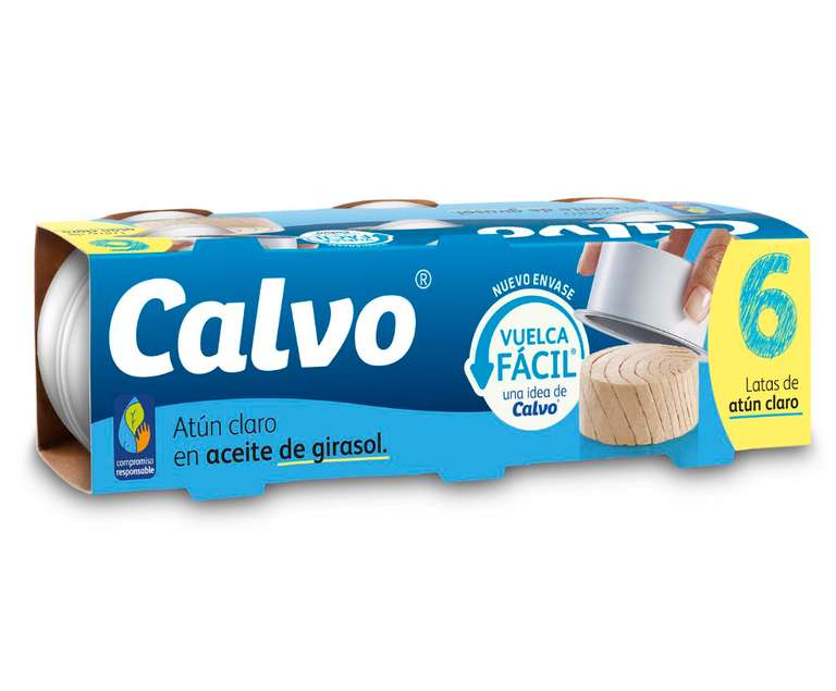 Atún claro en aceite de girasol Calvo pack de 6 latas de 52 g + Cupón 50% próxima compra