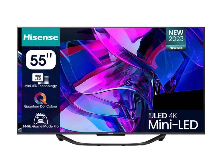 TV Mini LED 55'' - Hisense 55U7KQ Smart TV UHD 4K, Quantum Dot Colour, Modo Juego 144Hz, Full Array Local Dimming HDMI 2.1