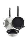 BRA Antistick Inox - Set 3 sartenes inducción (18/22/26 cm)