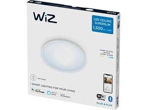 Lampara inteligente - WiZ SuperSlim, 16W 1500 lm, WiFi, Blanca regulable, Control voz, Tecnologa SpaceSense