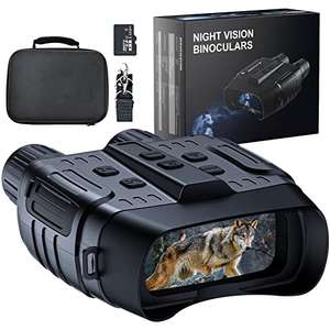Binoculares Visión Nocturna, 7 Grados Infrarrojos Digitales Prismáticos Visión Nocturna Militar 300M, Zoom 4X Dia y Noche Video HD 1280x960