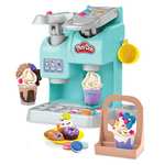 Play-Doh - Kitchen Creations - Súper Cafetería - Cafetera de Juguete con 20 Accesorios y 8 Botes