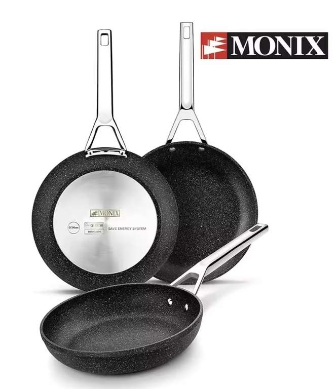 Monix Mineral - Set 3 Sartenes [18,22,26] Aluminio Forjado - Todo Tipo Cocinas [52,51€ NUEVO USUARIO]