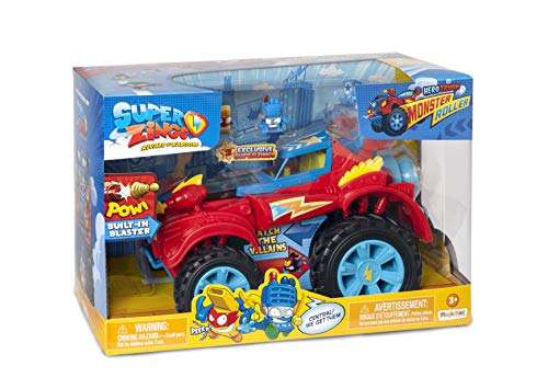 SuperZings - Camión Villano con Vehículo y 2 Figuras Coleccionables + PlaySet Héroe Truck con Vehículo y 2 Figuras Especiales