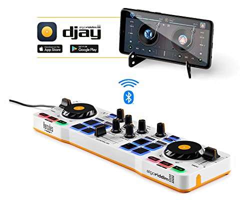 Hercules DJControl Mix – Bluetooth Wireless DJ Controller for Smartphones – 2 Decks