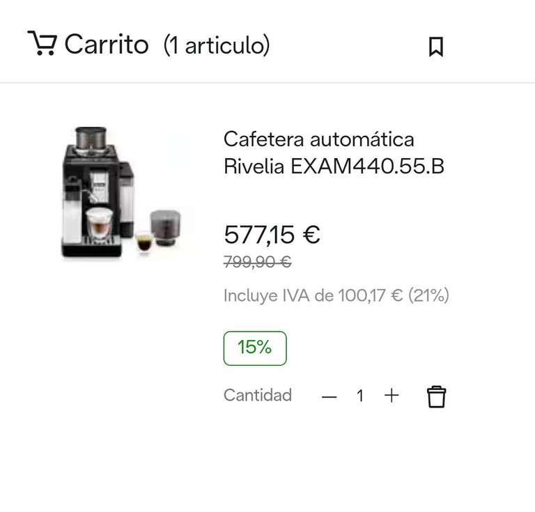 Cafetera De`Longhi Rivelia Superautomática con LatteCream Hot