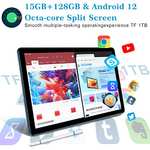 DOOGEE Tablet 10.1 ", Tableta 15GB RAM 128GB ROM, Android 12 Pantalla HD IPS |8300mAh + Bolígrafo Táctil Azul + Funda + Cristal protector