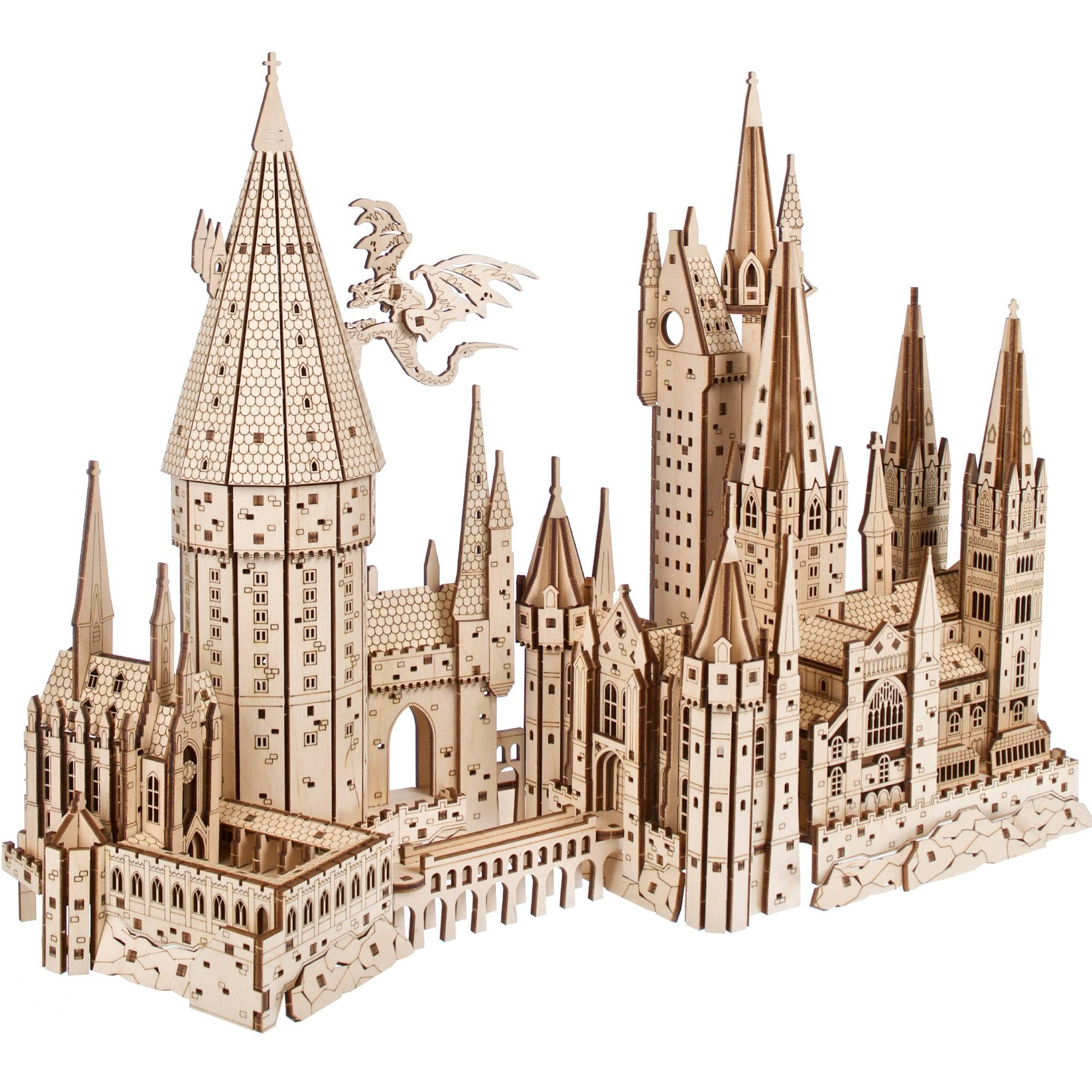 UGEARS Castillo de Hogwarts de Harry Potter - Bloques de Construcción y Rompecabezas de Madera para Adultos y Adolescentes