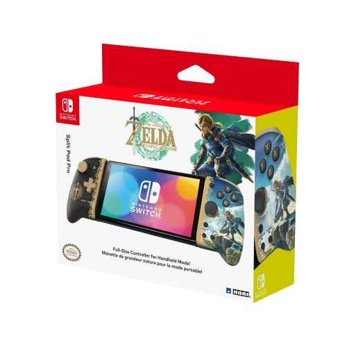 HORI - Split Pad Pro (Zelda - Nueva Edición Tears of the Kingdom) para Nintendo Switch y Modelo OLED (Licencia oficial)
