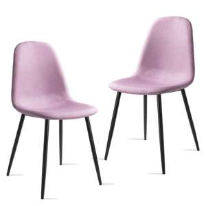 Pack de 2 sillas de comedor AFRA en color rosa