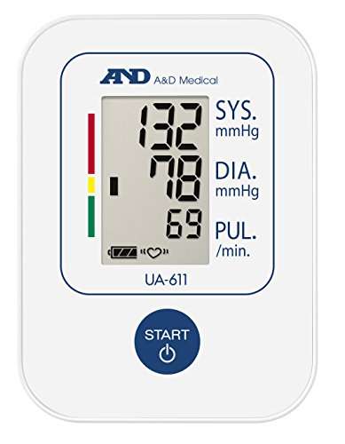 A&D Medical Tensiómetro de Brazo digital, medición precisa de la presión arterial y el pulso, validado clinicamente – UA-611