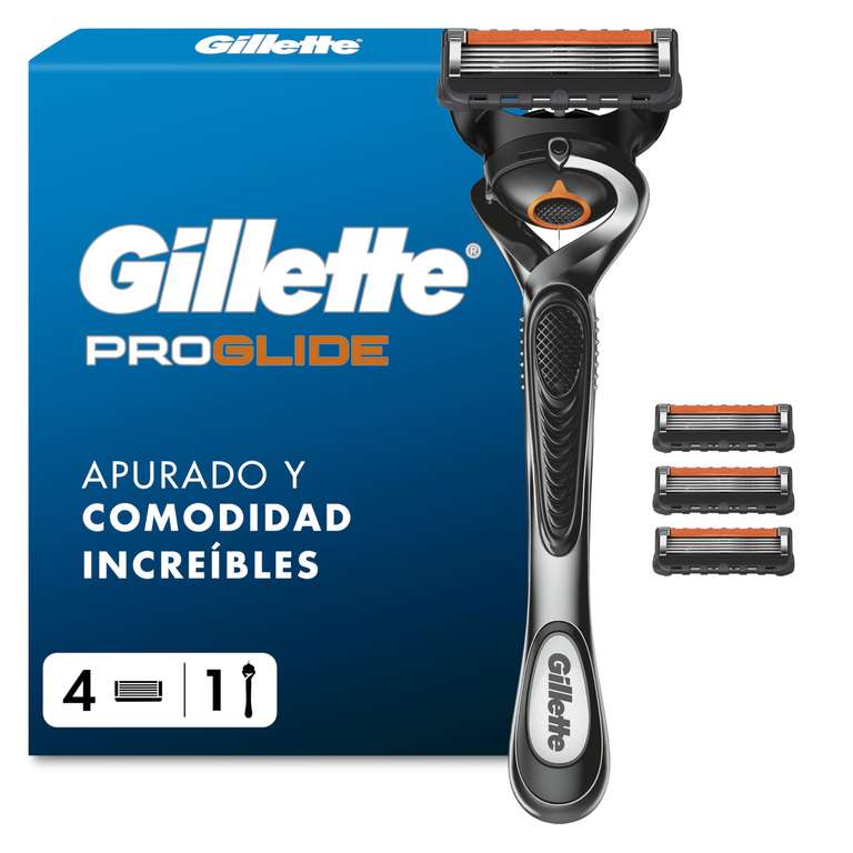 Gillette Proglide Maquinilla de Afeitar Hombre con 4 Recambios, Negro