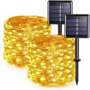 Guirnaldas Luces Exterior Solar 2 Pack,20M, 200 LED y 8 Modos de Luz