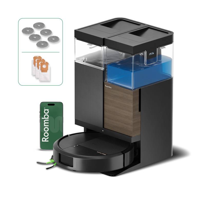 Robot Aspirador y Fregasuelos iRobot Roomba Combo 576 Plus con Base AutoWash Multifunción (negro y blanco)