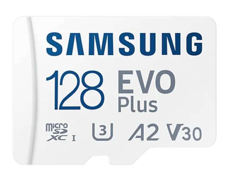 Samsung EVO Plus MicroSD 128GB UHS-I U3 V30 Clase 10 y Adaptador + Soporte de Móvil para Coche