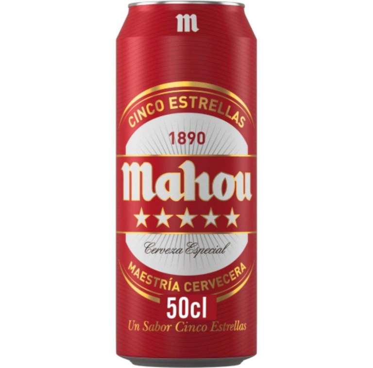 Cerveza Mahou 5 Estrellas especial lata 50 cl.