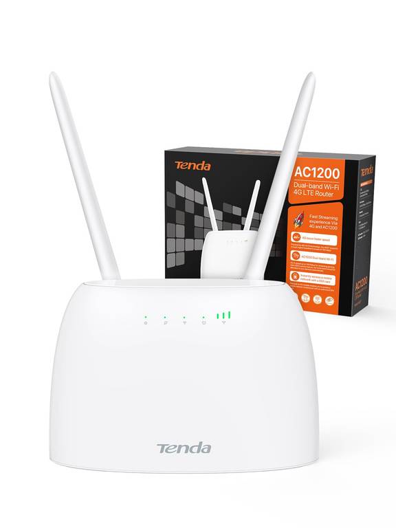 Tenda 4G07 Router 4G con SIM, LTE CAT4 AC1200 hasta 150 Mbps, Doble Banda