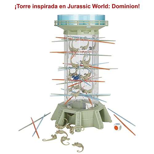 Mattel Games Monos locos edición Jurassic World, juego de mesa de habilidad para niños +5 años