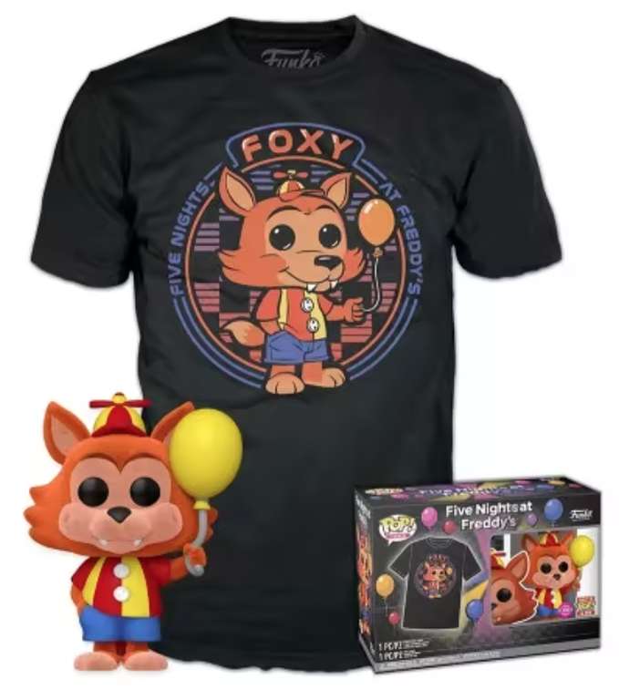 Funko Pop Balloon Foxy Five Nights At Freddys Flocked + Camiseta Exclusiva Funko - TALLAS S, M y L
