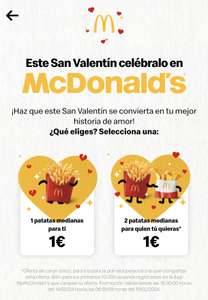 McDonald's 2 x Patatas Medianas Normal o Deluxe 1€