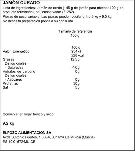 El Pozo - Jamón Gran Reserva Selección (8,5 KG - 15 Meses)