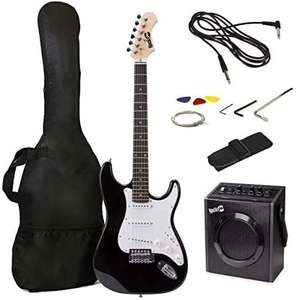 RockJam Superkit Guitarra eléctrica de tamaño completo con amplificador de guitarra, Cuerdas de guitarra, Sintonizador, Correa