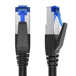 KabelDirekt – 5m – Cable de Ethernet Cat7 y Cable de Parche y Cable Red (10Gbit/s, Conector RJ45, para Fibra óptica, blindaje Triple SF/FTP