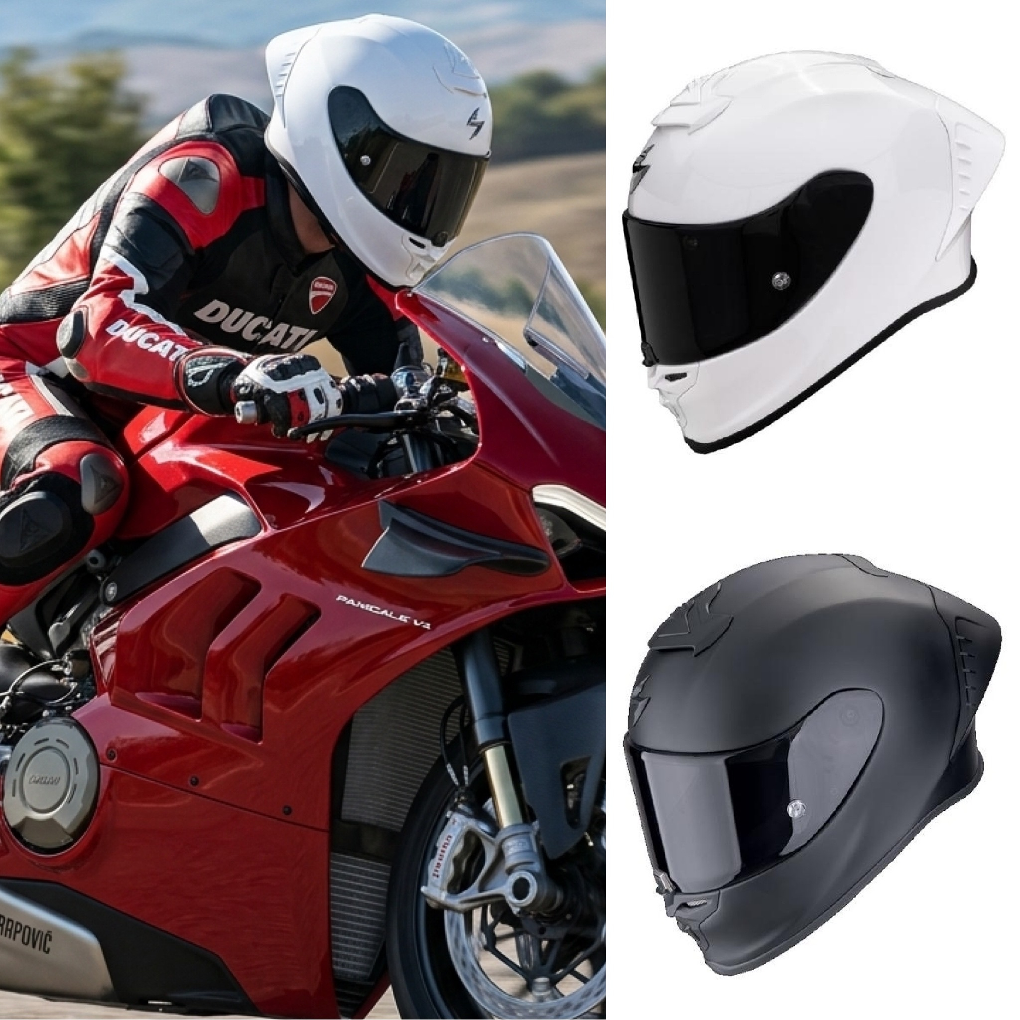 Casco de moto SCORPION EXO R1 EVO 2 | FIBRA (Ultra-TCT) | ECE22.06 | 2 pantallas + PinLock | Tallas de S a XL en ambos colores